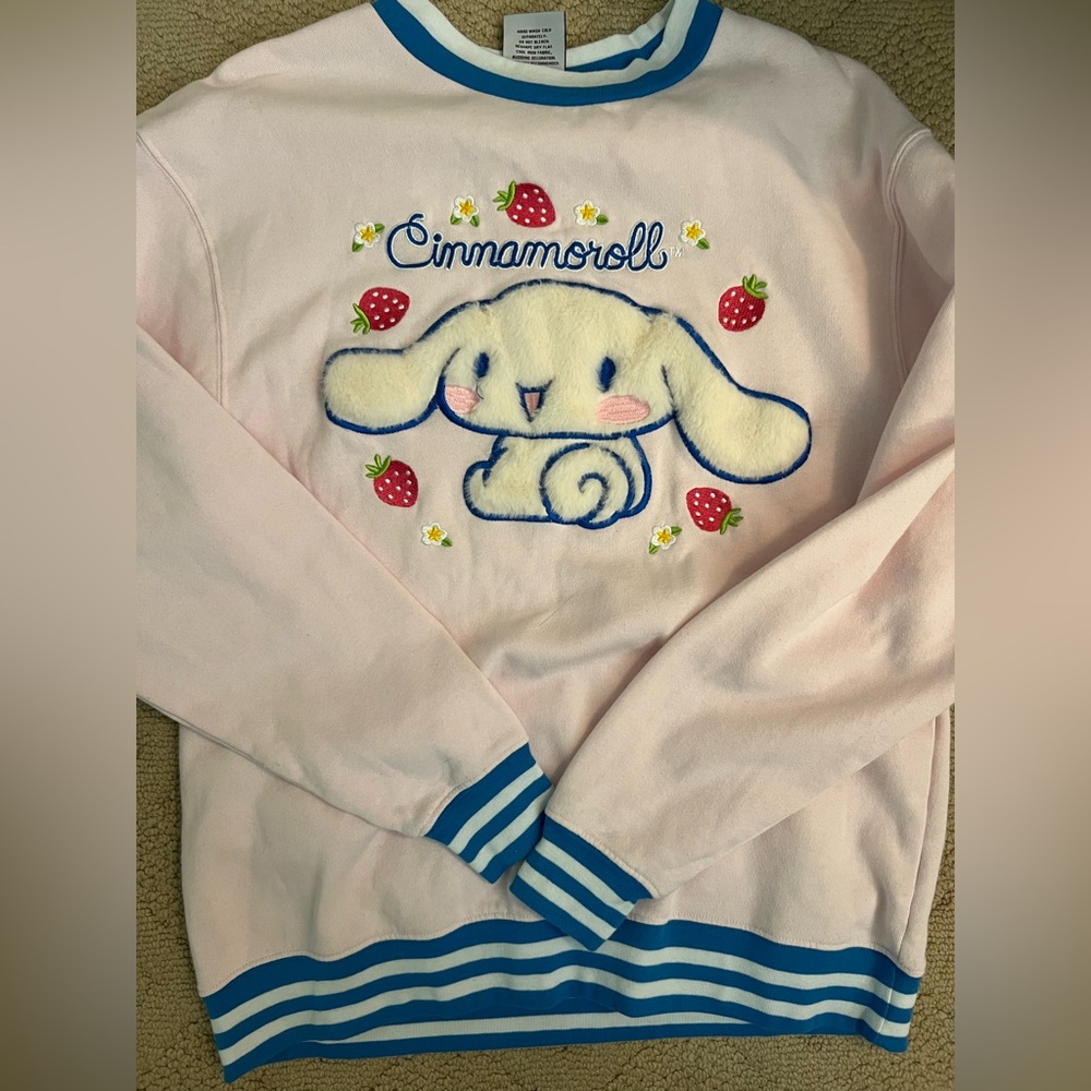 SANRIO Cinnamorol Sweatshirt, EUC, AS, worn once.  Bunny is so soft